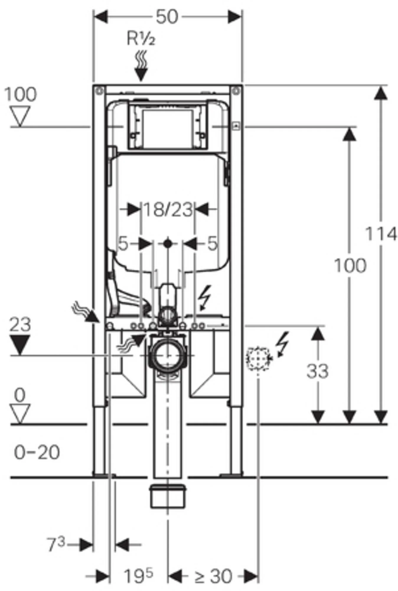 Geberit Duofix Sigma 8 cm Inbouwreservoir met frame - Afbeelding 3