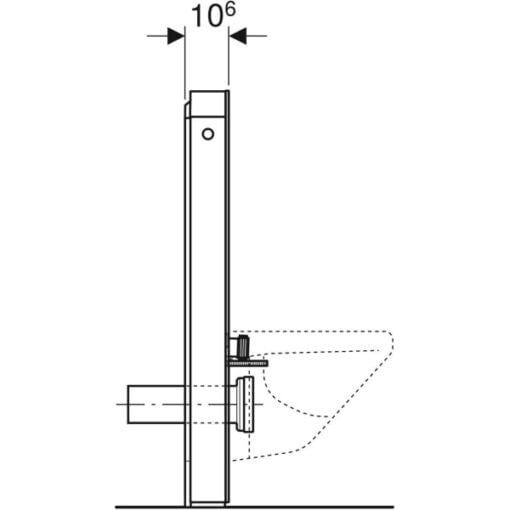 Geberit Monolith voor wandcloset 101 cm hoog