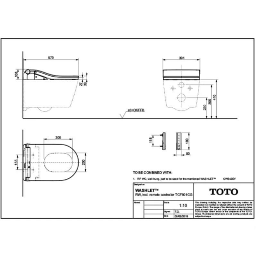 Toto Washlet RW - Inclusief afstandsbediening